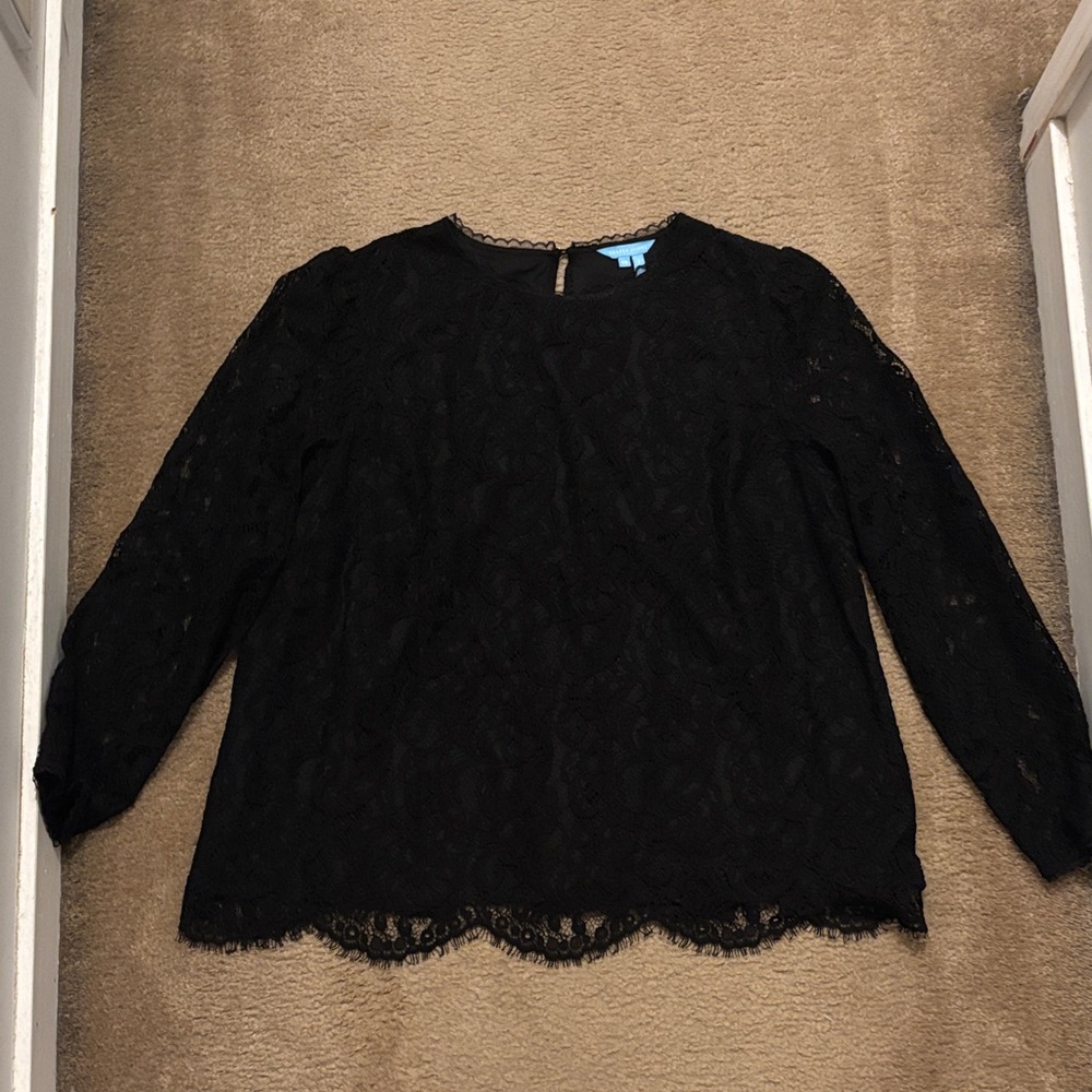 Black Lace Long-Sleeve Women's Top - Draper James